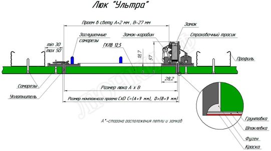Люк под покраску Ультра для установки в стену 450*400 (посадочный размер 456*406) Люк под покраску Ультра для установки в стену 450*400 (посадочный размер 456*406)