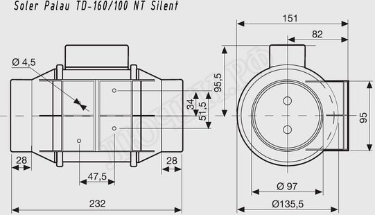 Вентилятор TD160/100 NT Silent Вентилятор TD160/100 NT Silent